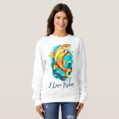 Orangelbe Fische Sweatshirt (Vorne ganz)