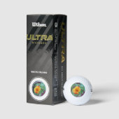 Orangelbe Rose mit Morgentau Golfball (Verpackungen)