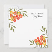 Orangelbe, rustikale Aquarellfarben - Blumenkarte Karte (Vorderseite)