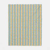 Orangelbe Sonnen auf Aquamarinen Streifen Fleecedecke (Vorderseite)