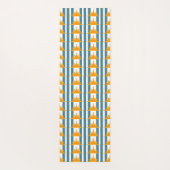 Orangelbe Sonnen auf Aquamarinen Streifen Yogamatte (Rückseite)