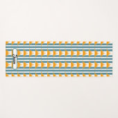 Orangelbe Sonnen auf Aquamarinen Streifen Yogamatte (Vorderseite (Horizontal))