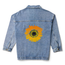 Orangelbe Sonnenblumen Design Denim Jacket