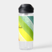 Orangelbe Streifen Aquarellschule Trinkflasche (Rückseite)