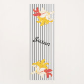 Orangelbe weiße Blume in Schwarz/Weiß Yogamatte (Vorderseite)