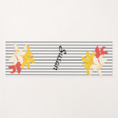 Orangelbe weiße Blume in Schwarz/Weiß Yogamatte (Vorderseite (Horizontal))