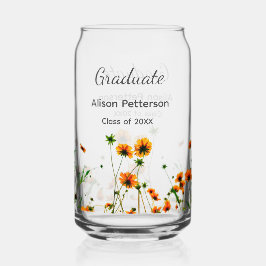 Orangelbe Wildblumen Moderne Graduate rustikal Dosenglas