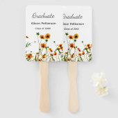 Orangelbe Wildblumen Moderne Graduate rustikal Fächer (Vorne und Hinten)