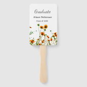 Orangelbe Wildblumen Moderne Graduate rustikal Fächer (Rückseite)