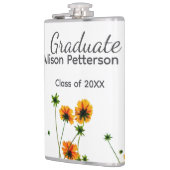 Orangelbe Wildblumen Moderne Graduate rustikal Flachmann (Links)