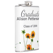 Orangelbe Wildblumen Moderne Graduate rustikal Flachmann (Rechts)