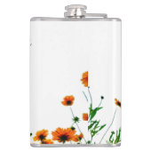 Orangelbe Wildblumen Moderne Graduate rustikal Flachmann (Rückseite)