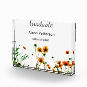 Orangelbe Wildblumen Moderne Graduate rustikal Fotoblock (Rechts)