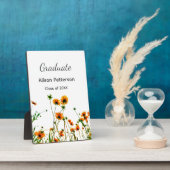 Orangelbe Wildblumen Moderne Graduate rustikal Fotoplatte (Seite)