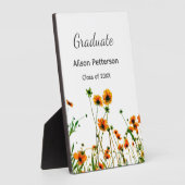 Orangelbe Wildblumen Moderne Graduate rustikal Fotoplatte (Seite)