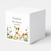 Orangelbe Wildblumen Moderne Graduate rustikal Geschenkschachtel (Rückseite)