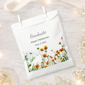 Orangelbe Wildblumen Moderne Graduate rustikal Geschenktütchen (Ausgeschnitten)