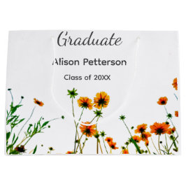 Orangelbe Wildblumen Moderne Graduate rustikal Große Geschenktüte