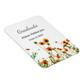 Orangelbe Wildblumen Moderne Graduate rustikal Magnet (Rechte Seite)