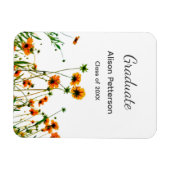 Orangelbe Wildblumen Moderne Graduate rustikal Magnet (Horizontal)