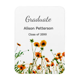 Orangelbe Wildblumen Moderne Graduate rustikal Magnet