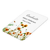 Orangelbe Wildblumen Moderne Graduate rustikal Magnet (Linke Seite)