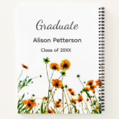 Orangelbe Wildblumen Moderne Graduate rustikal Notizblock (Rückseite)