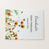 Orangelbe Wildblumen Moderne Graduate rustikal Puzzle (Horizontal)