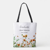 Orangelbe Wildblumen Moderne Graduate rustikal Tasche (Rückseite)