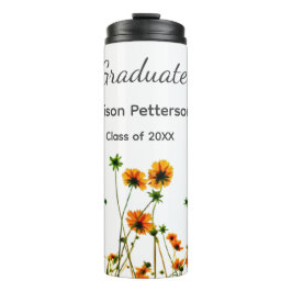 Orangelbe Wildblumen Moderne Graduate rustikal Thermosbecher