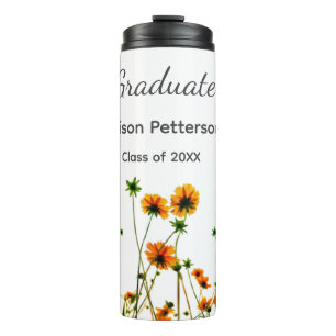 Orangelbe Wildblumen Moderne Graduate rustikal Thermosbecher