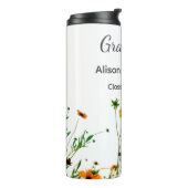 Orangelbe Wildblumen Moderne Graduate rustikal Thermosbecher (Nach links gedreht)