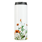 Orangelbe Wildblumen Moderne Graduate rustikal Thermosbecher (Rückseite)