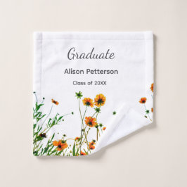 Orangelbe Wildblumen Moderne Graduate rustikal Waschlappen