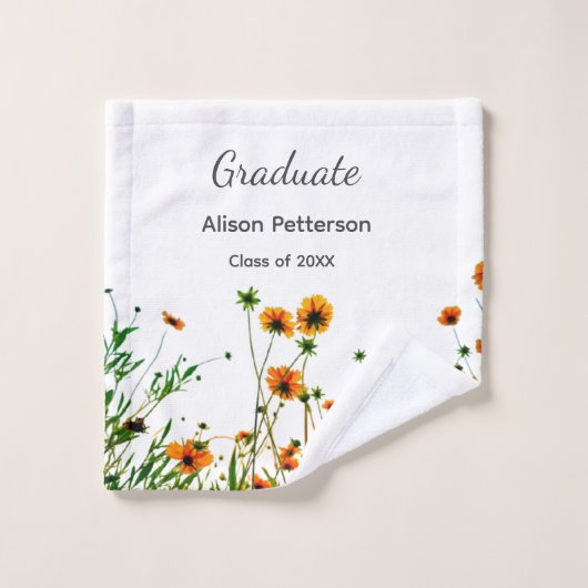 Orangelbe Wildblumen Moderne Graduate rustikal Waschlappen (Waschlappen)