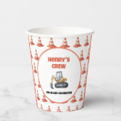 Orangelber Baukronengrabname Pappbecher (Vorderseite)