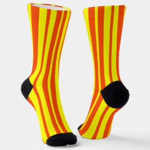 Orangelbes Designmuster für Streifen Socken