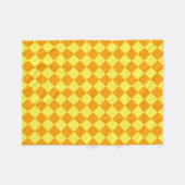 Orangelbes Schachbrett Diamantmuster Fleecedecke (Vorderseite (Horizontal))