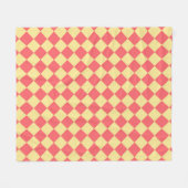 Orangelbes Schachbrett Diamantmuster Fleecedecke (Vorderseite (Horizontal))