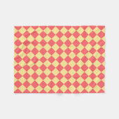 Orangelbes Schachbrett Diamantmuster Fleecedecke (Vorderseite (Horizontal))