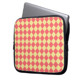 Orangelbes Schachbrett Diamantmuster Laptopschutzhülle (Vorderseite Links)