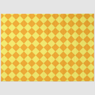 Orangelbes Schachbrett Diamantmuster Seidenpapier