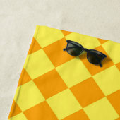 Orangelbes Schachbrett Diamantmuster Strandtuch (Beispiel)