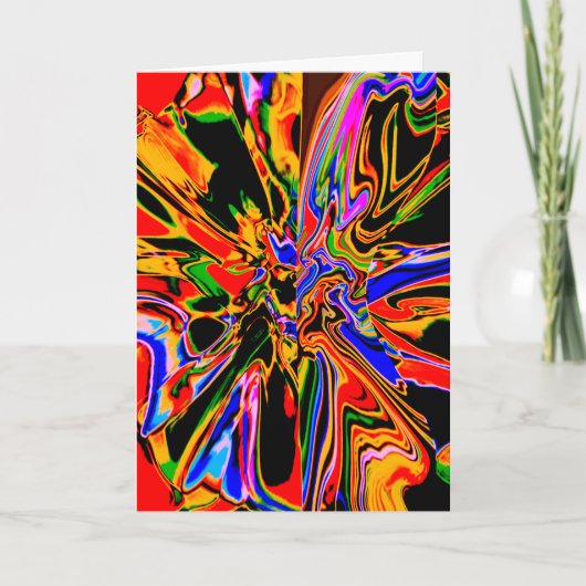 Orangelbes Schwarz Abstraktes Blume Design Karte (Vorderseite)