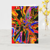 Orangelbes Schwarz Abstraktes Blume Design Karte (Gelbe Blume)