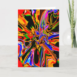 Orangelbes Schwarz Abstraktes Blume Design Karte