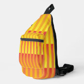 Orangelbes Streifenmuster Crossbody Bag (Rechte Ecke)