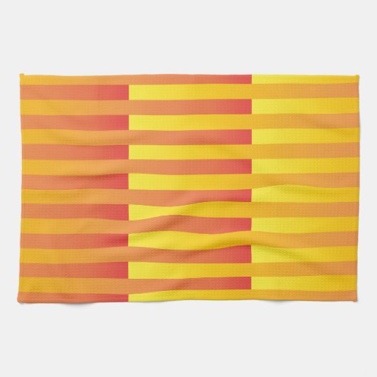 Orangelbes Streifenmuster Geschirrtuch (Horizontal)