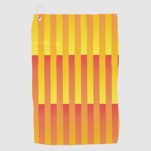 Orangelbes Streifenmuster Golfhandtuch (Vorderseite)