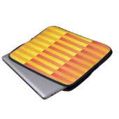 Orangelbes Streifenmuster Laptopschutzhülle (Vorne Knopf)